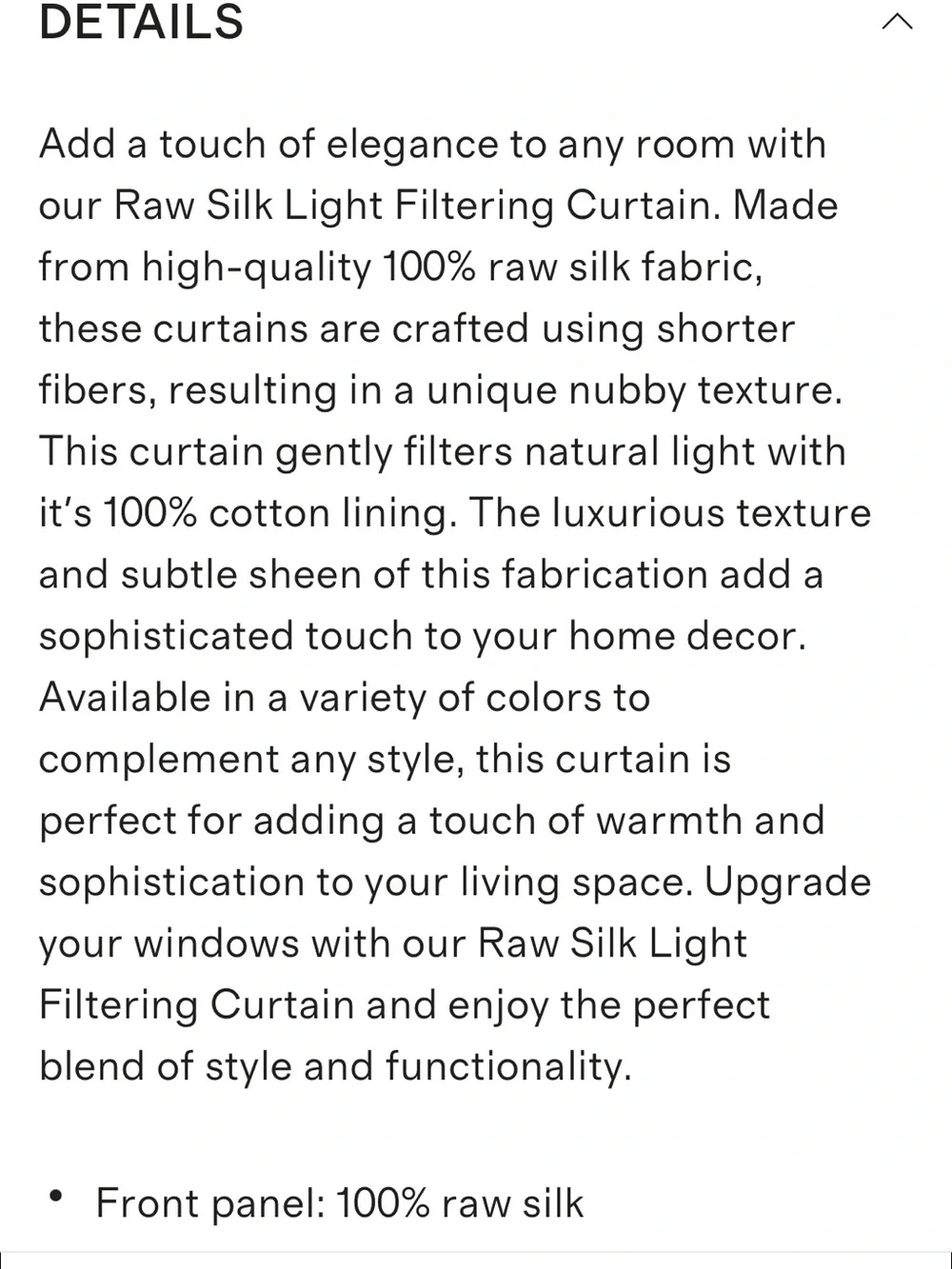 NIP Quince Raw Silk 2  light filtering panel 48x96 - Sand -Gorgeous !